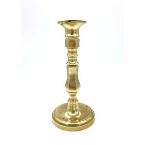 Vintage MCM Brass Candlestick Holder 8" Tall
